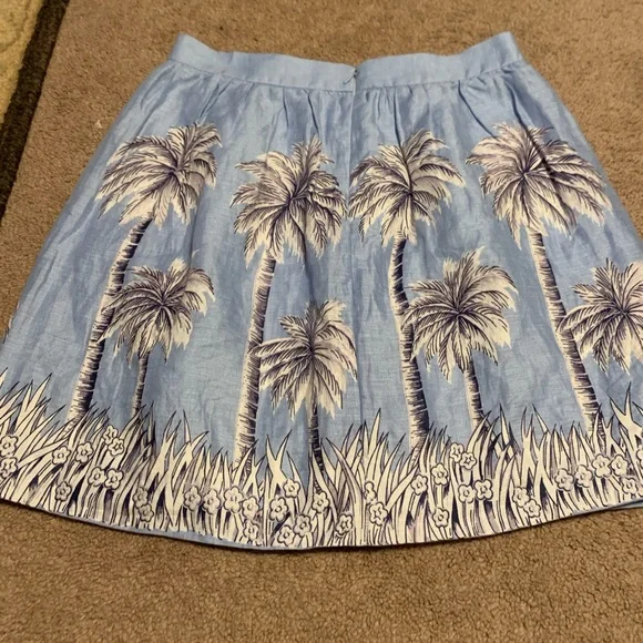 4 J Crew 100% Linen Tropical Palm Trees skirt. - Picture 7 of 7
